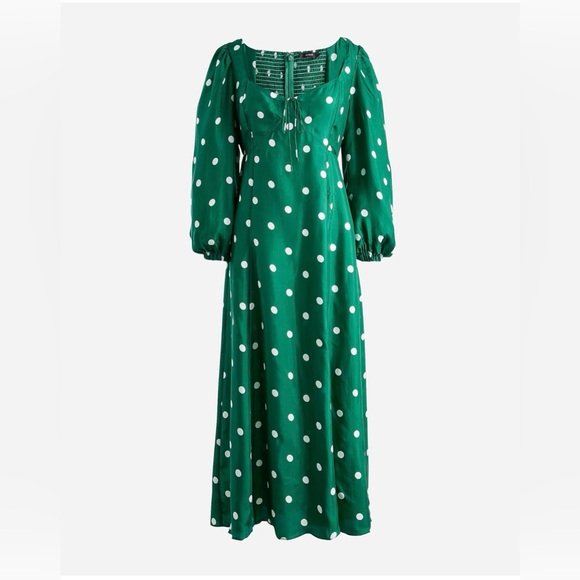 J. Crew Dresses & Skirts - J.Crew Sweetheart long-sleeve midi dress in polka dot